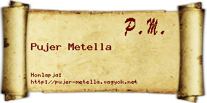 Pujer Metella névjegykártya